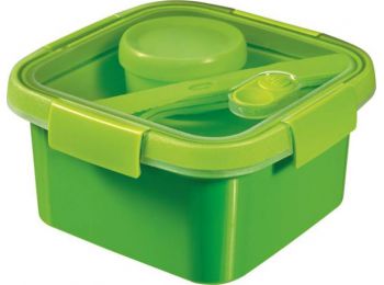 Ételtartó, evőeszközzel, 1l, CURVER, Smart to go, zöld 