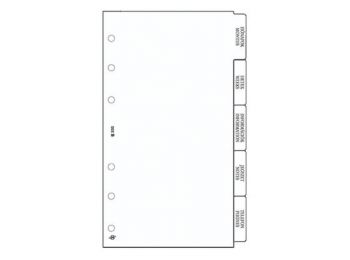 Kalendárium betét, elválasztólap, S, SATURNUS, fehér (N