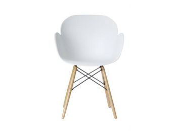 Szék, műanyag, falábbal,  2 db, PAPERFLOW Kiwood fehér (