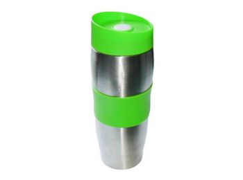 Termosz pohár, 0,4 l, fém, csúszásgátlós fogó részek