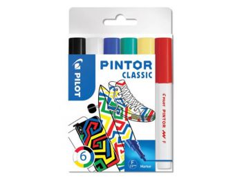 Dekormarker készlet, 1 mm, PILOT Pintor F 6 különböző klasszikus szín (PDMPTF6)