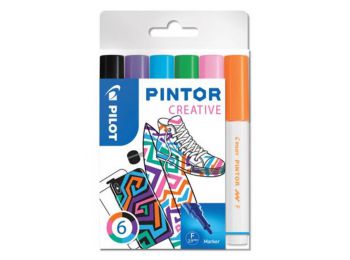 Dekormarker készlet, 1 mm, PILOT Pintor F 6 különböző d