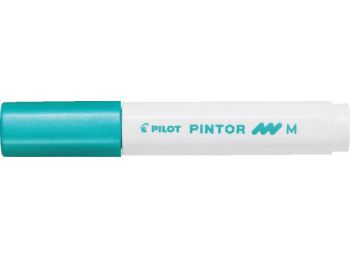 Dekormarker, 1,4 mm, PILOT Pintor M, metál zöld (PDMPTMMZ)