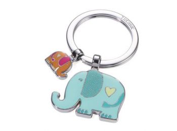 Kulcstartó, 2 charm dísszel, TROIKA Elefántok, vegyes színek (TROKR1812CH)