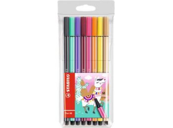 Rostirón készlet, 1 mm, STABILO Pen 68 Living Colors, Láma, 8 különböző szín (TST6803811)