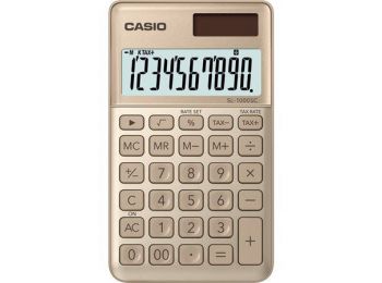Zsebszámológép, 10 számjegy, CASIO SL 1000 arany (GCSL10