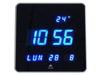 Falióra, LED kijelzős, 28 cm, ALBA Horledsq, fekete (BHORL