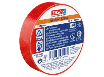 Szigetelőszalag, 19 mm x 20 m, TESA Professional, piros (TE