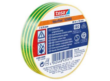 Szigetelőszalag, 19 mm x 20 m, TESA Professional, zöld-sá
