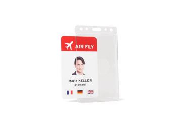 Azonosítókártya-tartó, műanyag, függőleges, 61x104 mm, TARIFOLD (TF11310)