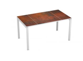 Íróasztal fémlábbal, 140x80 cm, PAPERFLOW, rozsdamintás