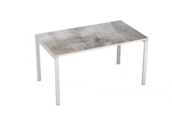 Íróasztal fémlábbal, 140x80 cm, PAPERFLOW, betonmintás 