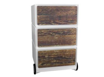 Görgős konténer, 4 fiókos,  PAPERFLOW, gerendamintás (I