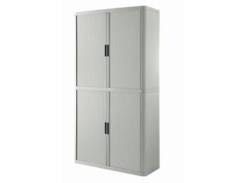 Szekrény, rolós ajtós,  4 polcos,  PAPERFLOW, szürke (IB