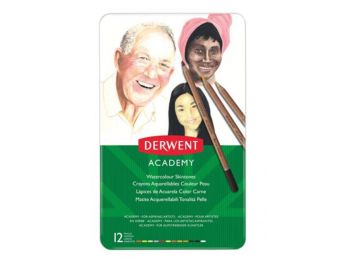 Akvarell ceruza készlet, DERWENT Academy, 12 különböző 