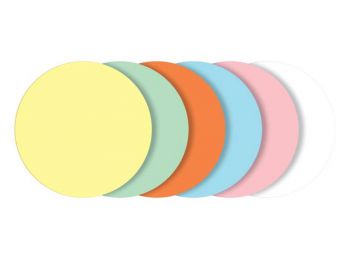 Moderációs kártyák, kerek, 10 cm átmérő, 6 szín, SIG