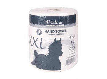 Kéztörlő, tekercses, 2 rétegű, 500 lap, VICTORIA XXL (K