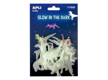 Matrica, világító, APLI, dínók (LCA17532)