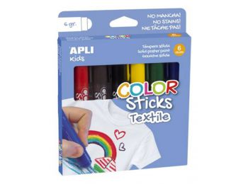 Textilfestő kréta, kitekerhető, APLI Color sticks, 6 kül