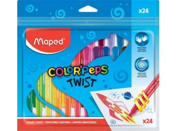 Zsírkréta, kitekerhető, MAPED Color`Peps, 24 különböz