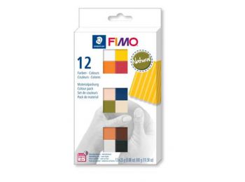 Gyurma, készlet, 12x25 g, égethető, FIMO Soft Natural, 12 különböző szín (FM8023C124)