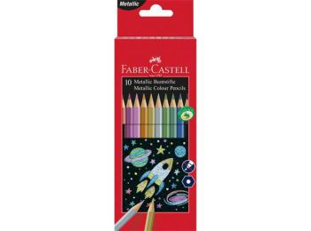 Színes ceruza készlet, hatszögletű, FABER-CASTELL, 10 k�