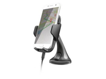 Autós telefontartó, vezeték nélküli töltővel, Qi szab