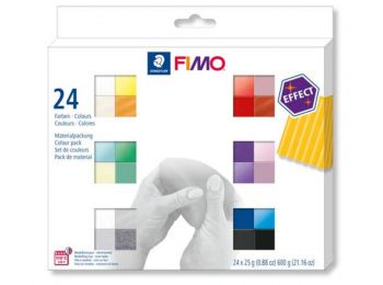 Gyurma, készlet, 24x25 g, égethető, FIMO Effect Colours 2