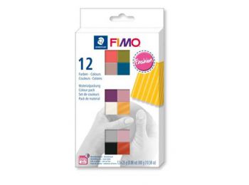 Gyurma, készlet, 12x25 g, égethető, FIMO Soft Fashion, 12 különböző szín (FM8023C125)