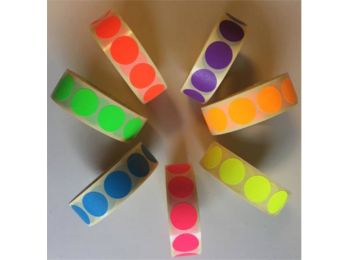 Etikett, 20 mm kör, 1000 etikett/tekercs, rózsaszín (ISCK