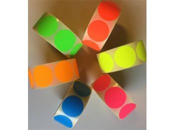 Etikett, 38 mm kör, 1000 etikett/tekercs, citromsárga (ISC