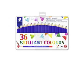 Akvarell ceruza készlet, fém doboz, háromszögletű, STAE