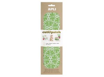Decoupage papír, 300×500 mm, APLI Cut&patch, zöld-fehér minta (LCA17232)
