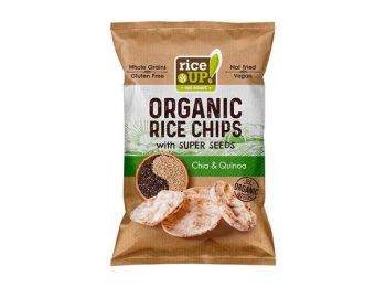 Barnarizs chips, 25 g, RICE UP Bio, chia maggal és quinoáv
