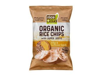 Barnarizs chips, 25 g, RICE UP Bio, kölessel és napraforg