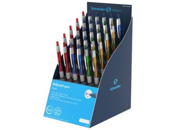 Golyóstoll display, 0,5 mm, nyomógombos, SCHNEIDER Loox, v