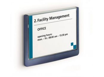 Információs tábla, 149x105,5 mm, DURABLE CLICK SIGN, kék