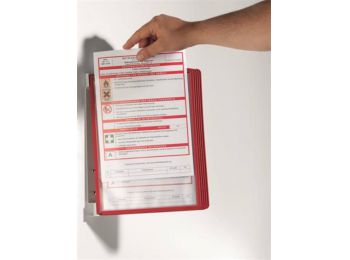 Bemutatótábla tartó, fali, 5 db bemutatótáblával, DURA