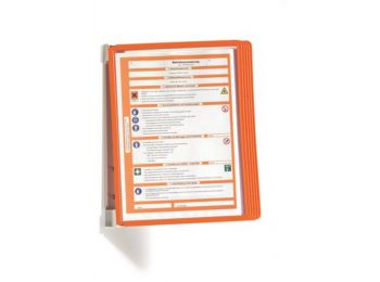 Bemutatótábla tartó, fali, 5 db bemutatótáblával, DURA