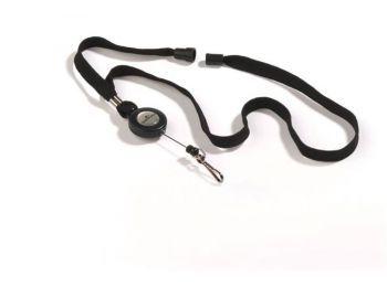 Azonosítókártya-tartó, kihúzható, patentos, fekete nya