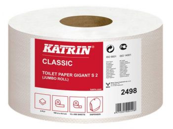 Toalettpapír, 2 rétegű, nagytekercses, 100 m, KATRIN Clas