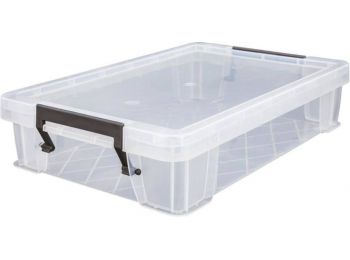Műanyag tárolódoboz, átlátszó, 5,5 liter, ALLSTORE (CS