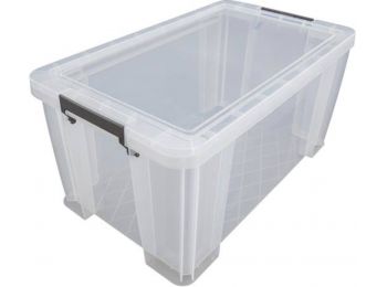 Műanyag tárolódoboz, átlátszó, A4 méretű mappák tá