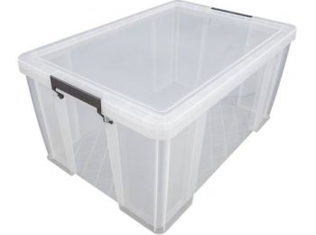 Műanyag tárolódoboz, átlátszó, 70 liter, ALLSTORE (CSD