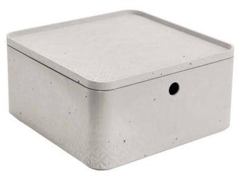 Tárolódoboz, tetővel, 8,5 l, CURVER Beton, szürke (CST08