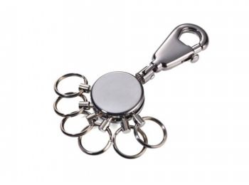 Kulcstartó, 6 gyűrűvel, TROIKA Patent, ezüst (TROKYR60MC