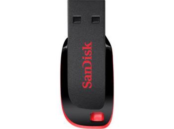 Pendrive, 64GB, USB 2.0, SANDISK Cruzer Blade, fekete-piros 