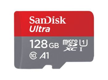Memóriakártya, microSDXC, 128GB, CL10/U1/A1, 100Mb/s, adap
