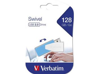 Pendrive, 128 GB, USB 2.0, 8/2.5MB/sec, VERBATIM Swivel, ké