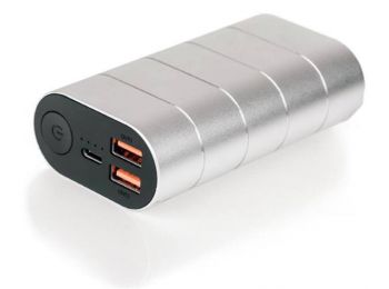 Hordozható akkumulátor, 10000mAh, 2 db USB 3.0 + USB-C, QC/PD, VERBATIM Dual, metál szürke (V49573)